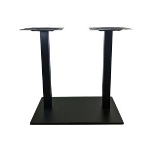 Super-Seat | Die Design Stehtischgestelle doppelt 108cm | Schwarze Tischplatte aus Metall mit zwei vertikalen Schiebern und einer vierseitigen Montageplatte. | Horecameubilair
