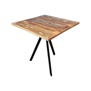 Super-Seat | Massivholz Vintage-Tischplatten Farbe der Welt 70x70cm | Rustikales Holz mit schwarzen Metallbeinen, quadratisch und stilvoll. | Catering Möbel