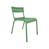 Super-Seat | The Luxembourg Terrassenstühle grün | Groene metalen stoel met gebogen zitting, horizontale latten en rechte poten. | Horecameubilair