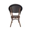 Super-Seat | Textile hospitality patio chairs curved brown | Braunes Textil mit Kreuzgeflecht, runder Rückenlehne und dunklem Band. Perfekt für die Gastronomie. | Catering Möbel