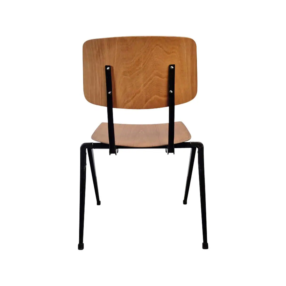 Super-Seat | The Amsterdam poker old brown café bar tables | Brauner Holzstuhl mit geschwungenem Teppich und Sitz, schwarzes Metallgestell, Holzausführung. | Catering Möbel