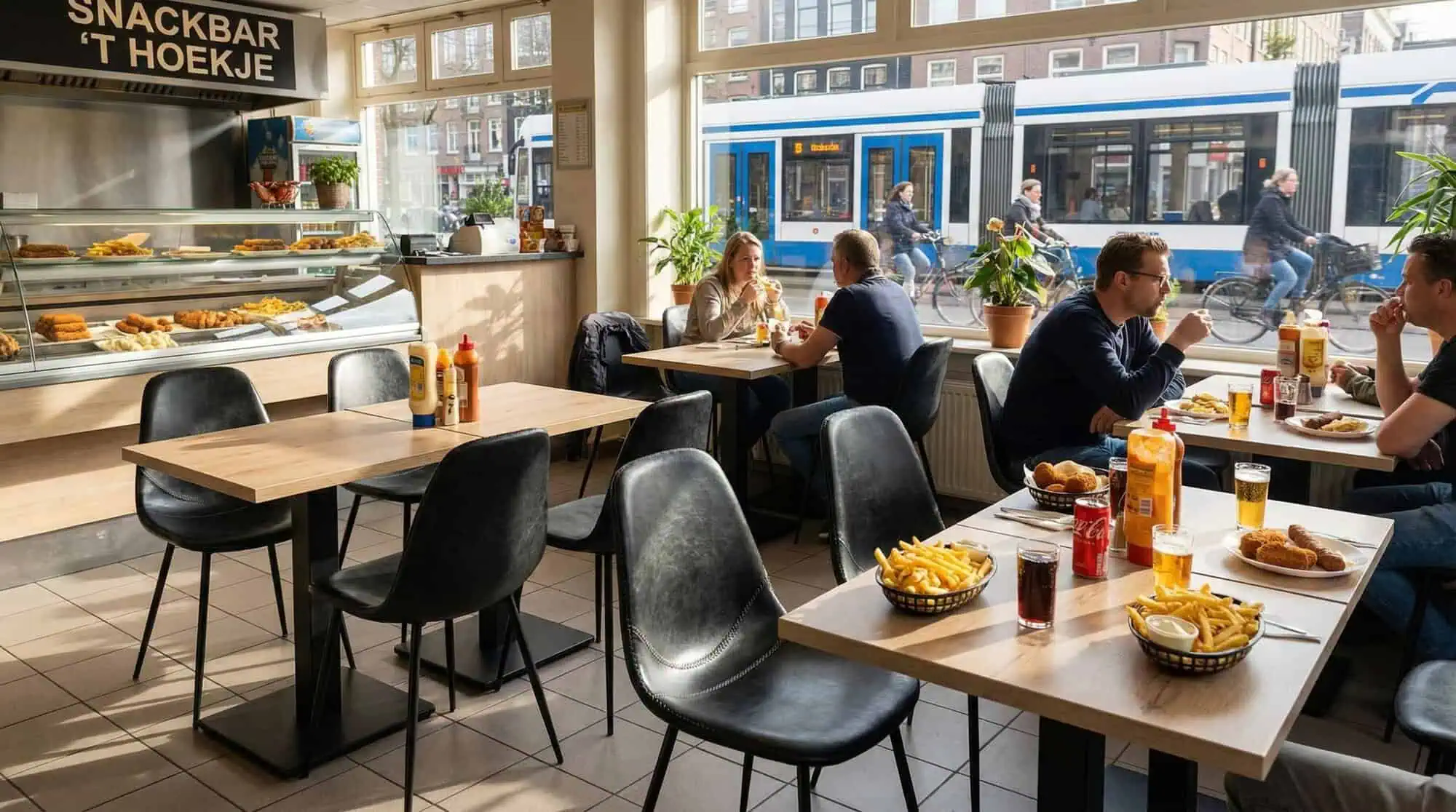 Super-Seat | Gastfreundschaft Tische Schloss Eiche Melamin | Eiche Melamin Tische, graue Metallfüße, Stühle mit schwarzen Sitzen. | Catering Möbel