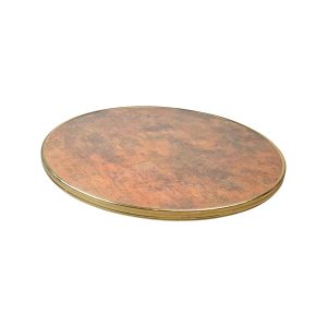 Super-Seat | Die Werzalit-Gastfreundschaft (Terrasse) Tischplatte | Runde, kupfer-goldene Worzalit-Tischplatte mit dünnem erhöhten Rand. | Catering Möbel