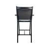 Super-Seat | Rückansicht des Textilene Catering-Terrassen-Barhocker Sunny Black | Schwarze Metallfaser mit Mesh-Tuch und Textilene-Material. | Horecameubilair
