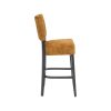 Super-Seat | Lisa Rome Hospitality Barstool | Senfgelber Velours-Sitz/Lehne, schwarze Metallbeine/Fußstütze; perfekt für das Gastgewerbe. | Catering Möbel