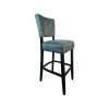 Super-Seat | Lisa Rome Hospitality Barhocker | Hochstuhl im Vintage-Stil mit dunklem Gestell, hellgrau gepolstertem Sitz und Rückenlehne. | Catering Möbel