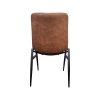 Super-Seat | Stuhl mit gerader Rückenlehne | Schwarzes Metallgestell, braun gepolsterter Sitz/Lehne. Ideal für die Gastronomie; modernes Design. | Catering Möbel