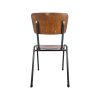 Super-Seat | The Mylo Stackable Industrial Vintage Factory Chair | Holzfarbener Sitz, gebogene Rückenlehne, schwarze Metallbeine. Vintage-Look. | Catering Möbel