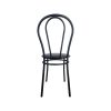 Super-Seat | The Vienna schwarzes Metall mit schwarzem Ledersitz | Schwarzer Metallstuhl mit ovalem Design und rundem, schwarzem Ledersitz für eleganten Stil. | Catering Möbel