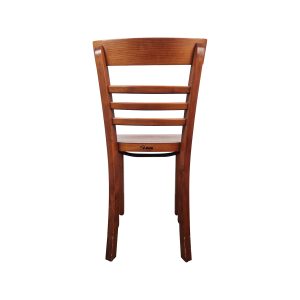 Super-Seat | Ahrend Vintage Wooden Cafe Chairs | Hellbraunes Holz, Mahagoni-Finish, drei horizontale Rückenlatten, geschwungene Beine. | Catering Möbel