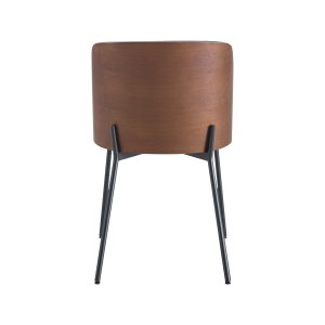 Super-Seat | New York Design Stühle | Holzrücken, schwarze Metallbeine, sanfte Rundung, Holz Schwarz, moderne Eleganz. | Horecameubilair