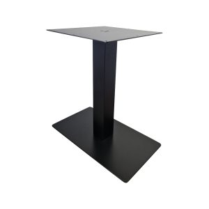 Super-Seat | Die Design-Mittelbein-Tischgestelle | Schwarze Tischplatte aus Metall mit rechtwinkligem Boden und vierkantiger Oberseite, robuste Mittelbeine. | Horecameubilair