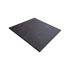 Super-Seat | A 67x67cm Tischplatte aus schwarzem Marmor-Melamin | Dunkelgrau mit weißen Adern, Melamin, elegant und zeitlos. |. | Catering Möbel