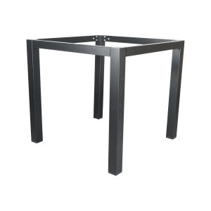 Super-Seat | Quadratische Tischbeine schwarz | Schwarze Metall-Tafelpots, vierkantig, 76 x 76 cm, minimalistisches Design auf einem weißen Hintergrund. | Horecameubilair