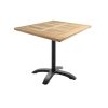 Super-Seat | Die Gastronomie-(Terrassen)tische Tivoli Teak 70x70cm | Viereckiges Teakholz mit Holzbrett, schwarzes Metall für vier Potenziometer, stabiler Tisch. |. | Horecameubilair