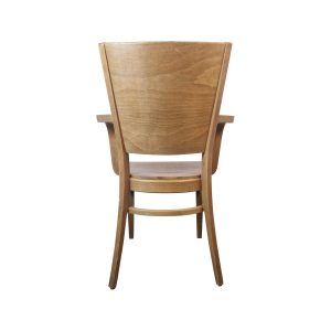 Super-Seat | Montaro Bistro-Stapelstühle mit Armlehnen Honigholz | Stoel van Honighout traf auf natürliche Arbeit, gebogene Teppiche. Perfekt für Bistros. | Horecameubilair