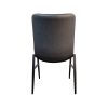 Super-Seat | Houston Gastronomie Stapelstühle schwarz | Donkergrijze stoffen stoel, zwarte metalen poten, ronde rug, modern design. | Horecameubilair