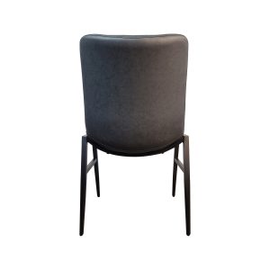Super-Seat | Houston Gastronomie Stapelstühle schwarz | Donkergrijze stoffen stoel, zwarte metalen poten, ronde rug, modern design. | Horecameubilair