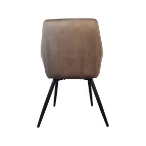 Super-Seat | The Diamant Gastronomiestühle Samt Mokka | Fluwelen mokka stoel, stoffen rugleuning, vier zwarte metalen poten. | Horecameubilair