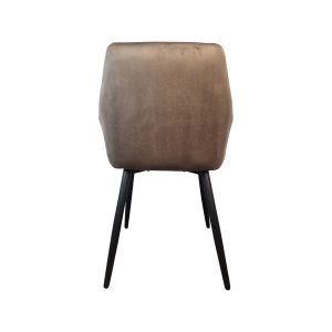Super-Seat | The Diamant Gastronomiestühle Samt Mokka chair | Fluwelen mokka kleur, gebogen rugleuning, vier zwarte metalen poten. Elegantes Design. | Horecameubilair