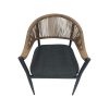 Super-Seat | The "Lion" Chair | Stuhl mit natürlichem Geflecht, dunkel gepolstertem Sitz, schwarzen Beinen; modernes und elegantes Design. | Catering Möbel