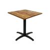 Super-Seat | The Hospitality Tables Mangoholz „World“ Serie 70x70cm | Quadratischer Tisch mit verstärkter Mangoholzplatte und schwarzem Metallgestell mit 3 Beinen. |. | Catering Möbel