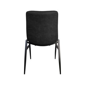 Super-Seat | The Houston Hospitality Stapelstühle schwarz | Schwarzer Stuhl, sieht aus wie Wildleder, modernes Design, Metallbeine. Geeignet für die Gastronomie. | Catering Möbel