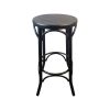 Super-Seat | Thonet Café Barhocker | Die Thonet Café Barhocker kombinieren ein schwarzes Metallgestell mit einer runden Sitzfläche aus dunklem Holz. | Catering Möbel