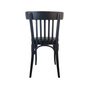 Super-Seat | Tony Thonet Black Wooden Café Chair | Schwarzes Holz mit grüner, glatter Sitzfläche, geschwungener Oberschiene und vertikalen Latten. | Catering Möbel