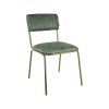 Super-Seat | Die Aviator Gastronomiestühle Goldgestell Vintage Grün | Vintage-grüner Stuhl, vertikale Stöcke, goldfarbener Metallrahmen, schlanker Metalltopf. | Horecameubilair