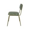 Super-Seat | Aviator Gastronomiestühle Goldgestell Vintage Grün | Grüner Stuhl mit horizontalen Stöcken, goldfarbenem Metallrahmen und dekorativem Metallrahmen. | Horecameubilair