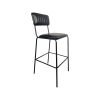 Super-Seat | The Avion Hospitality Barhocker schwarz | Schwarzer Barhocker aus Metall mit gepolsterter Rückenlehne und minimalistischem Design. | Catering Möbel