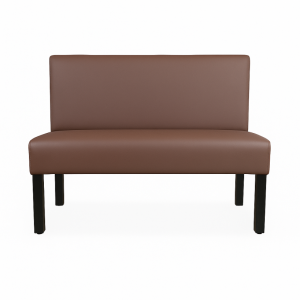 Super-Seat | Die Lisa Horeca Eetbank Bistro Donkerbruin - 120cm | Donkerbruine Leren (of Kunstleren) Bank, schwarzes Metall, Potenziometer, modernes und elegantes Design. | Horecameubilair