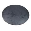 Super-Seat | Die HPL Gastlichkeit (Terrasse) Tischplatten Mondrelief schwarz rund 80cm | Schwarzer Schiefer, runde Form, raue Textur, natürliche Muster. | Catering Möbel