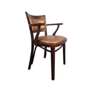 Holz-Hütten Gastronomie-Armlehnstühle Verona Gold Skai