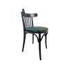 Super-Seat | The Tony Thonet | Schwarzer Holzrahmen, grüner Sitz und Lattenrost; elegantes und klassisches Design. | Catering Möbel