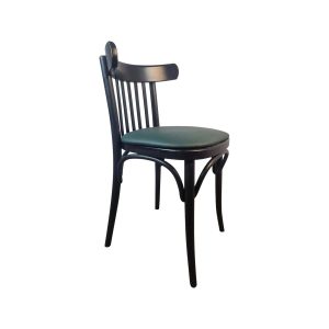Super-Seat | The Tony Thonet | Schwarzer Holzrahmen, grüner Sitz und Lattenrost; elegantes und klassisches Design. | Catering Möbel