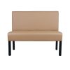 Super-Seat | Die Lisa Horeca Eetbank Bistro Taupe – 120 cm | Beigefarbene Stoffbank mit großem Teppich, schwarz, ideal für den Innenbereich im Gastronomiebereich. | Horecameubilair