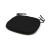 Super-Seat | The Cross Back Sitzkissen, Stuhlkissen schwarz | Zwart, rechthoekig kussen met afgeronde hoeken en stoffen strikbanden. | Horecameubilair