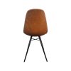 Super-Seat | Der Jimmi Bistrostühle Cognac Stuhl | Cognacblaues Leer, gebogene Kanten, schwarzes Metallrohr, leichte Griffe |. | Horecameubilair