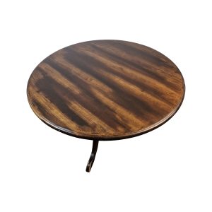 Super-Seat | Der Cambridge Runde Holz-Gastronomie-Stammtisch 130cm | Donkerbruine houten ronde tafel, zichtbare houtnerf, centrale poot. | Horecameubilair