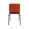 Super-Seat | Car Katwijk Niederländische stapelbare Designstühle | Braunes Zitting/Rugleuning, schwarzes Metall-Potenzial, Stil und minimalistisch. |. | Horecameubilair