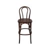 Super-Seat | The Vienna Thon No 18 Holzbarhocker Braun | Donkerbruine houten barkruk met gebogen rugleuning en vier poten. | Horecameubilair