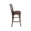 Super-Seat | The Vienna Thon No 18 Holzbarhocker Braun | Donkerbruin hout, gebogen rugleuning, klassieke stijl, metalen voetsteun. | Horecameubilair