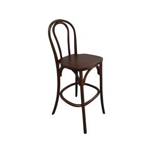 Super-Seat | The Vienna Thon No 18 Holzbarhocker Braun | Donkerbruine houten barkruk met gebogen rugleuning, ronde zitting en vier poten. | Horecameubilair