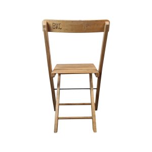 Super-Seat | Ein BKG Vintage Holz-Klappstuhl in hellbraun | Helles Holz-Klapstoel, Lattenrost/Rugleuning, „BKC“-Gravur. | Horecameubilair