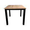Super-Seat | The Empire Gastronomietische Eiche Melamin 80x80cm mit Gestell | Helle Melamin-Tischplatte aus Eichenholz, vier schwarze Metalldosen, modernes und elegantes Design. |. | Horecameubilair
