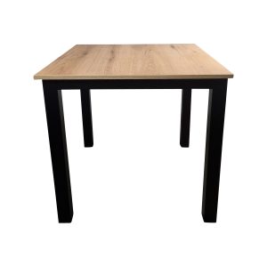 Super-Seat | The Empire Gastronomietische Eiche Melamin 80x80cm mit Gestell | Helle Melamin-Tischplatte aus Eichenholz, vier schwarze Metalldosen, modernes und elegantes Design. |. | Horecameubilair