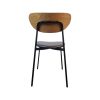 Super-Seat | Muss skandinavischer Designstuhl | Geschwungener Holzteppich, schwarze Metallbeine, dunkles Stoffkissen, modern und stilvoll. | Catering Möbel