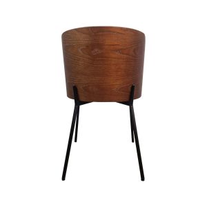 Super-Seat | Die New York Design Stühle Holz schwarz Leder | Zwarte houten rug, zichtbare nerf, black leer, vier metallen poten – modernes Design. | Horecameubilair